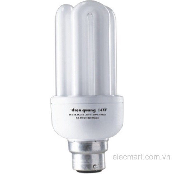 Đèn Compact Điện Quang ĐQ-CFL-3U-T4-14W-DL-B22